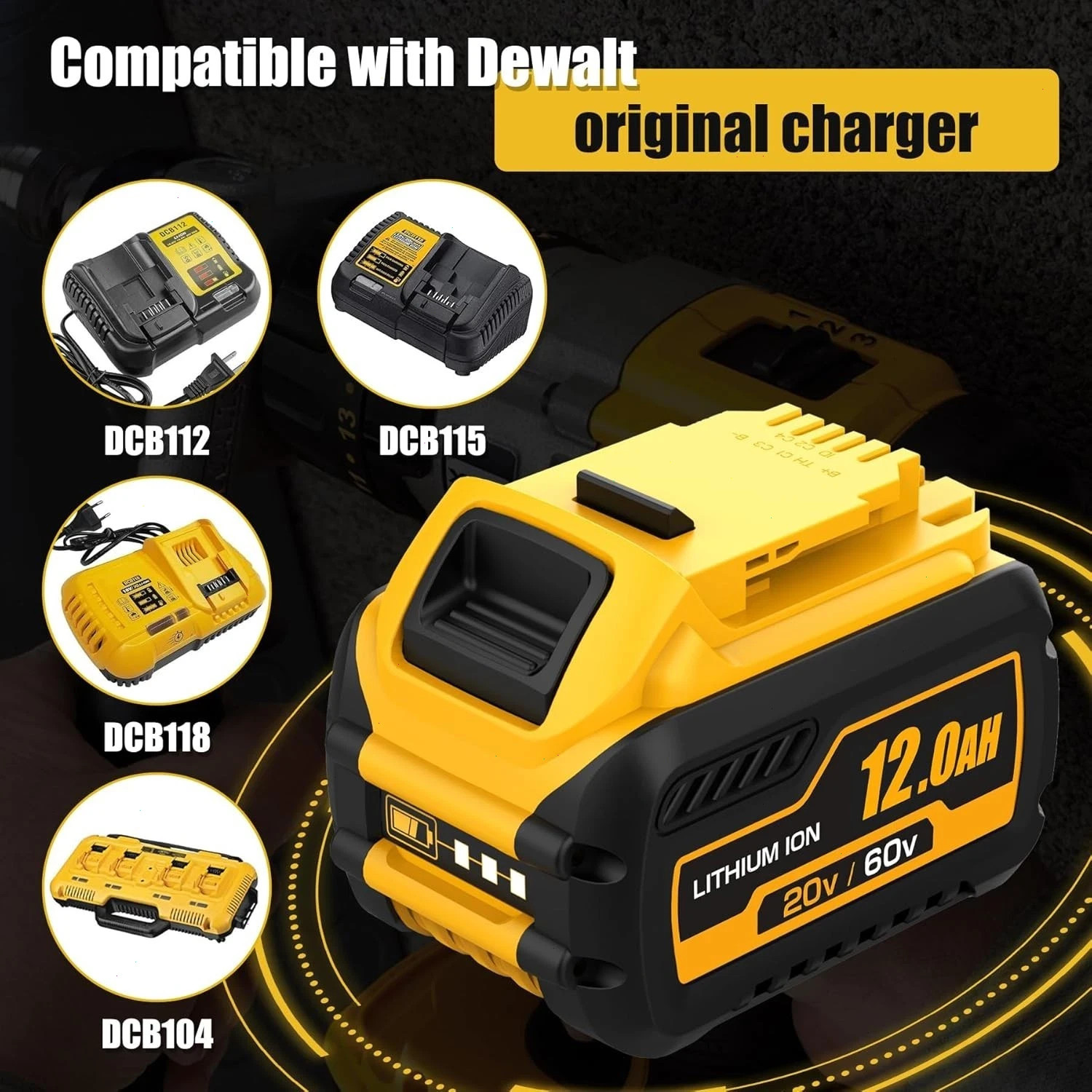 2/4Pack For DEWALT FLEXVOLT 20V/60V MAX 12.0Ah Lithium Battery DCB609-2 DCB612