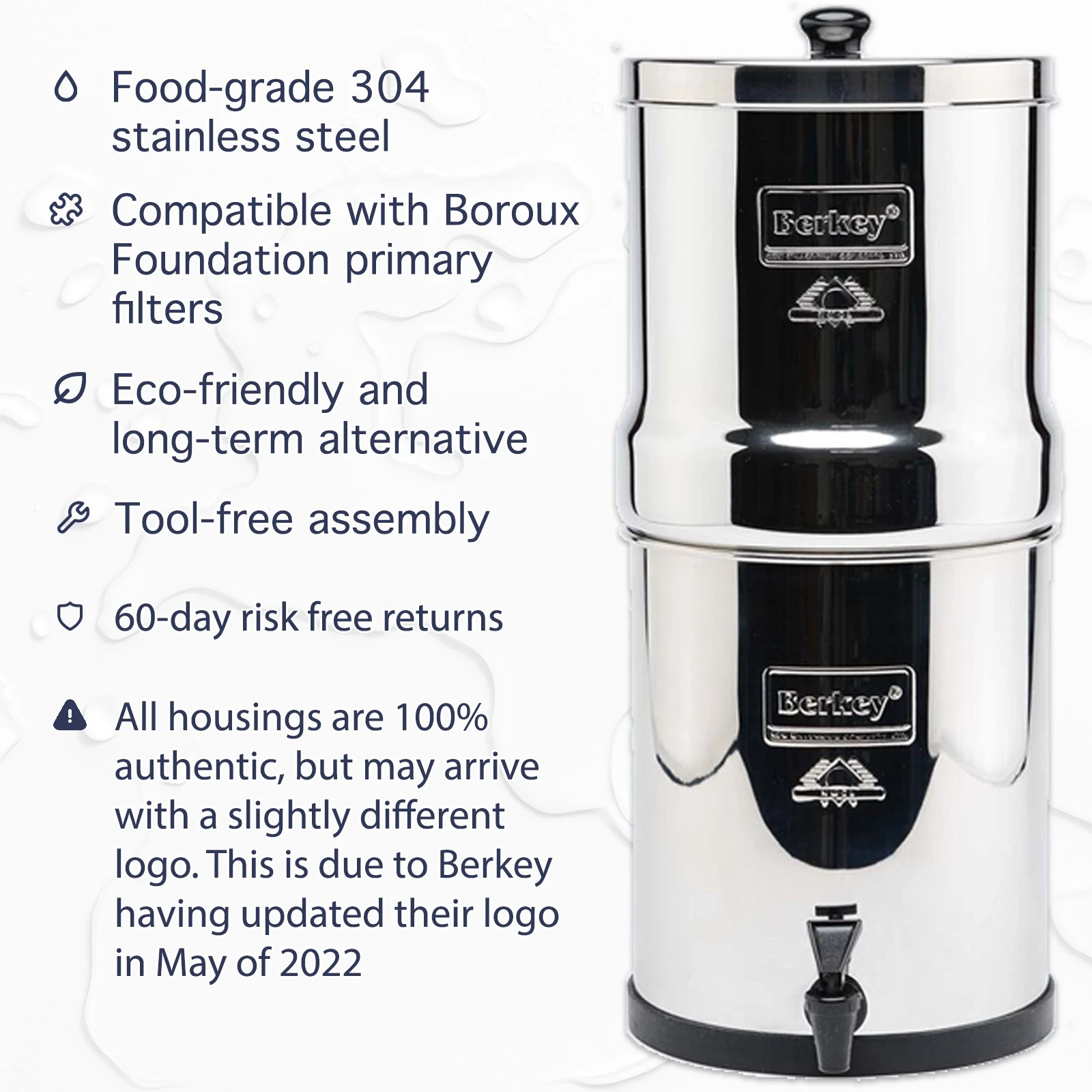 Crown Berkey Unit/Housing ONLY- Open Box (Filters NOT included PLEASE READ)