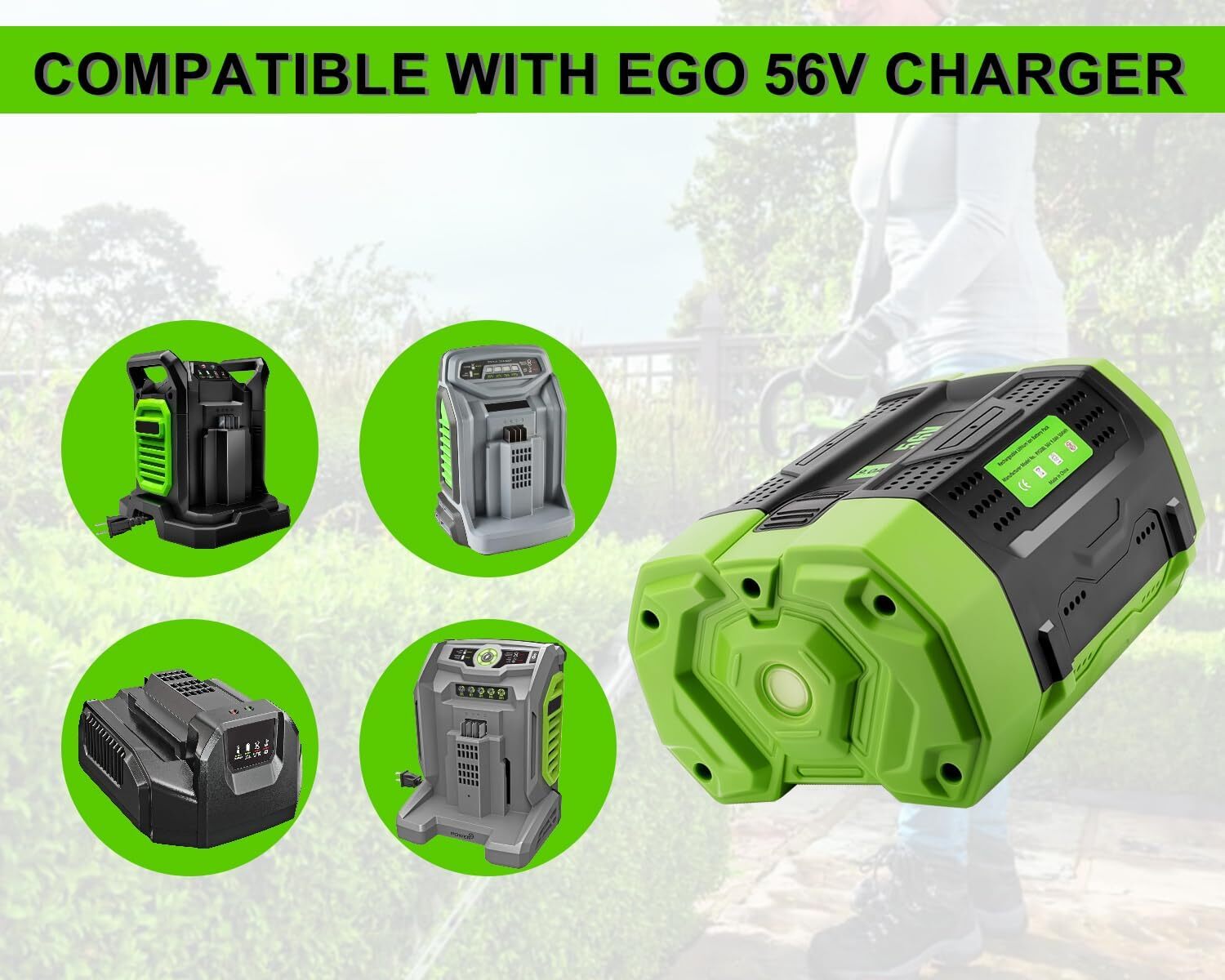 For EGO POWER+ 56V 12Ah ARC Lithium upgrade Battery BA6720T w/ Fuel Gauge