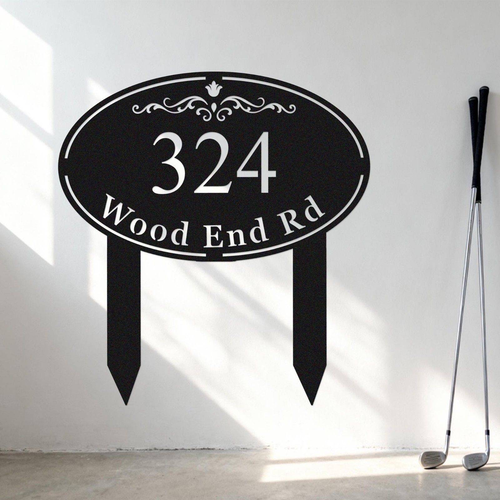 Custom Metal Address Sign, Personalized Yard Number Plaque