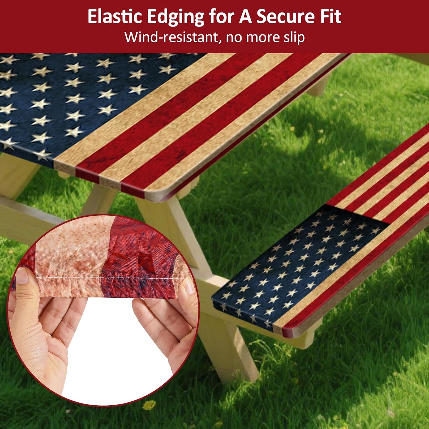 Picnic Table Cover with Bench Covers 6FT 3PCS Camping Essentials Waterproof 72″