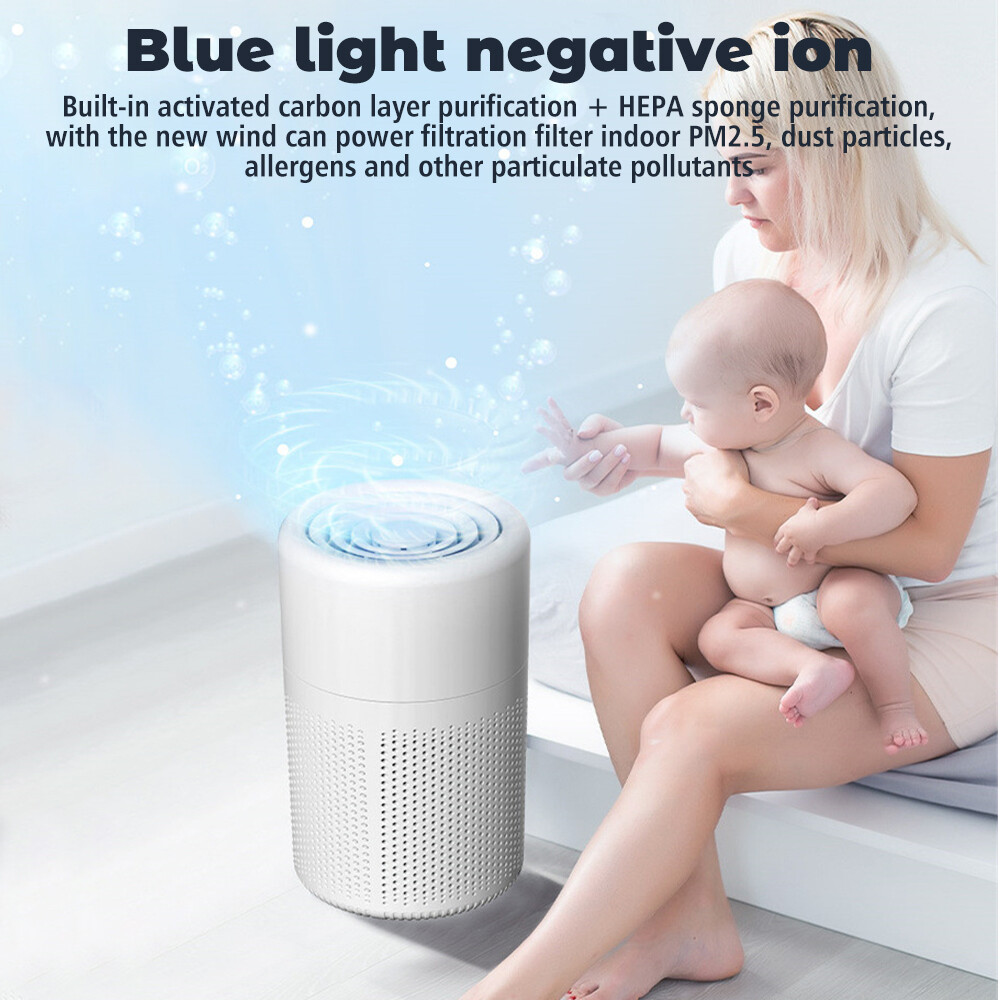 2PCS Air Purifiers For Home Room True HEPA Washable Filter Allergies Smoke Pets