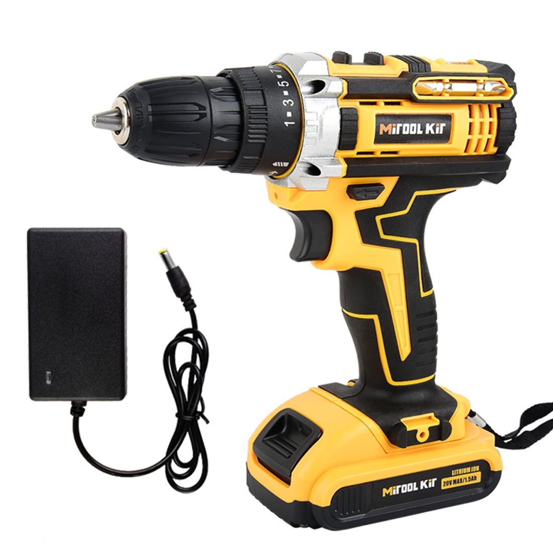 W/Battery 20V Cordless Drill Combi Driver High Power Electric Screwdriver Set US