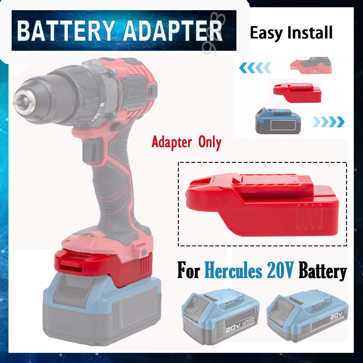 Converter Only For Hercules 20V Battery Adapter To For Bauer 20V Cordless Tools