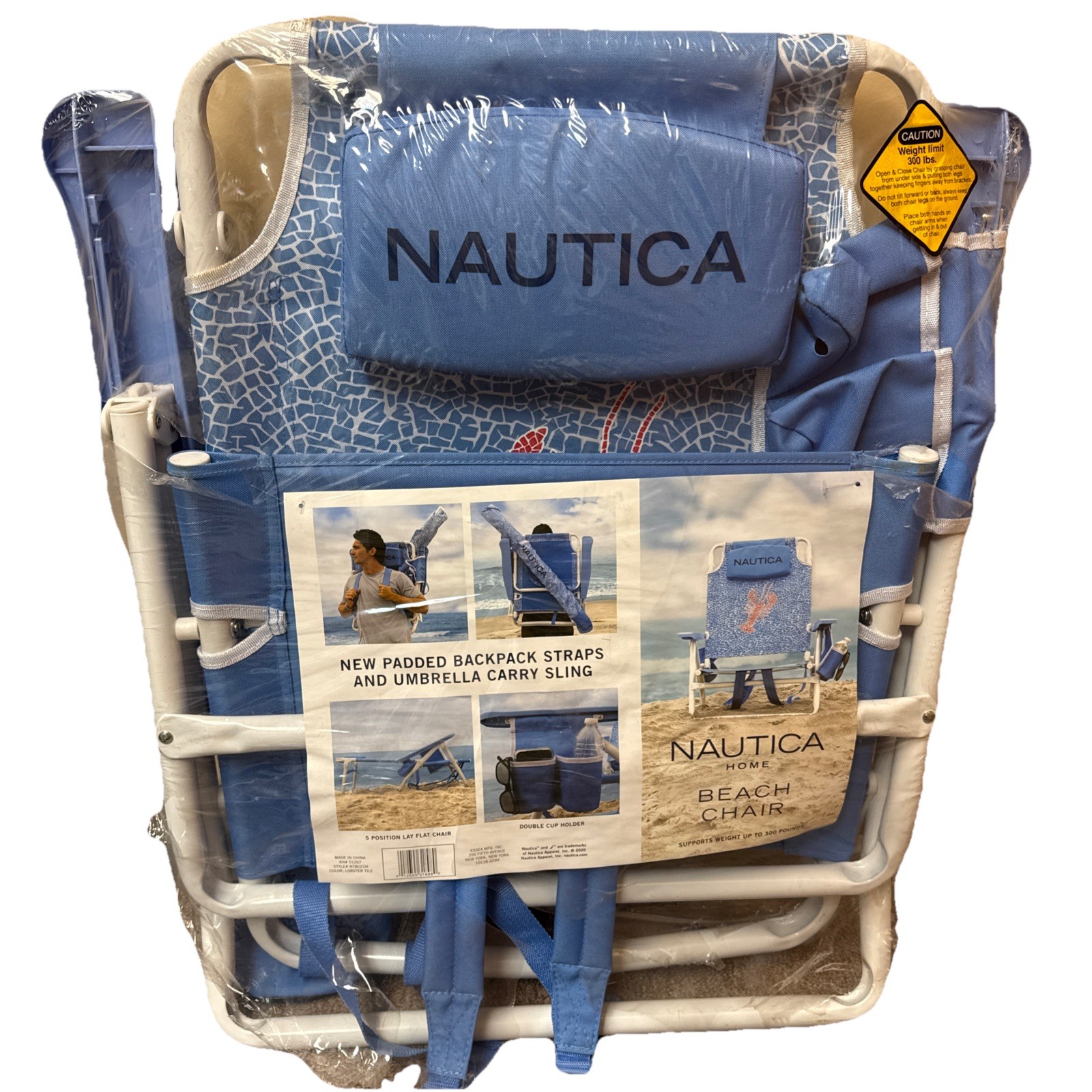 New 1 (one) Nautica Folding Beach Chair Padded Straps *See Description 2020