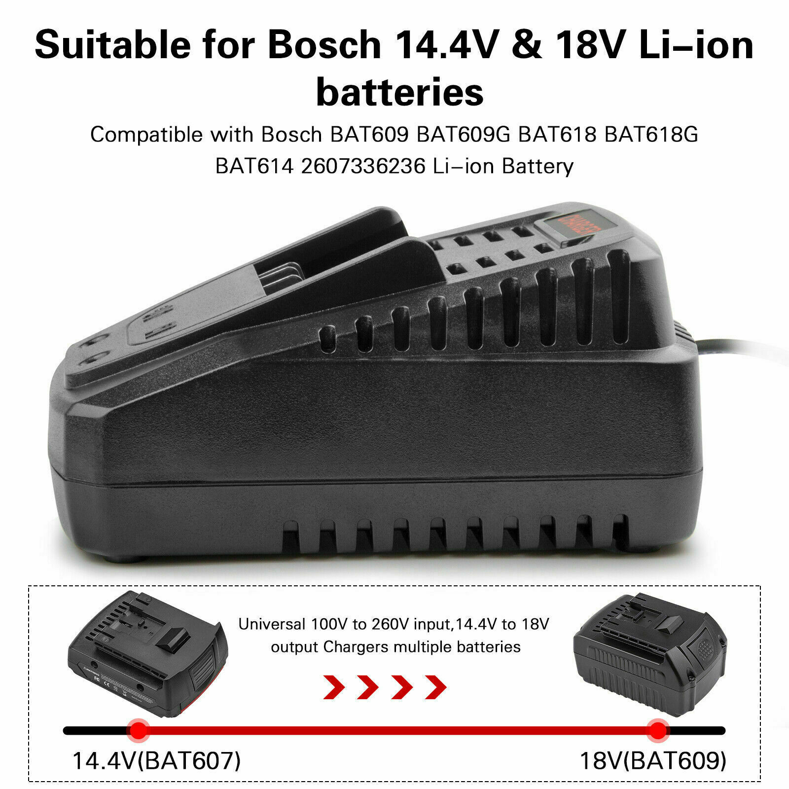 Battery For Bosch 18V 6.5Ah 5.0AH Li-ion BAT609 BAT610G BAT618 BAT620 24618-01