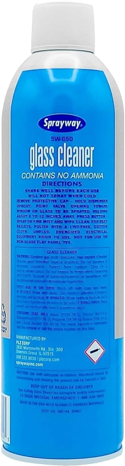 Sprayway Glass Cleaner with Foaming Spray for a Streak-Free 19 oz., Pack of 12