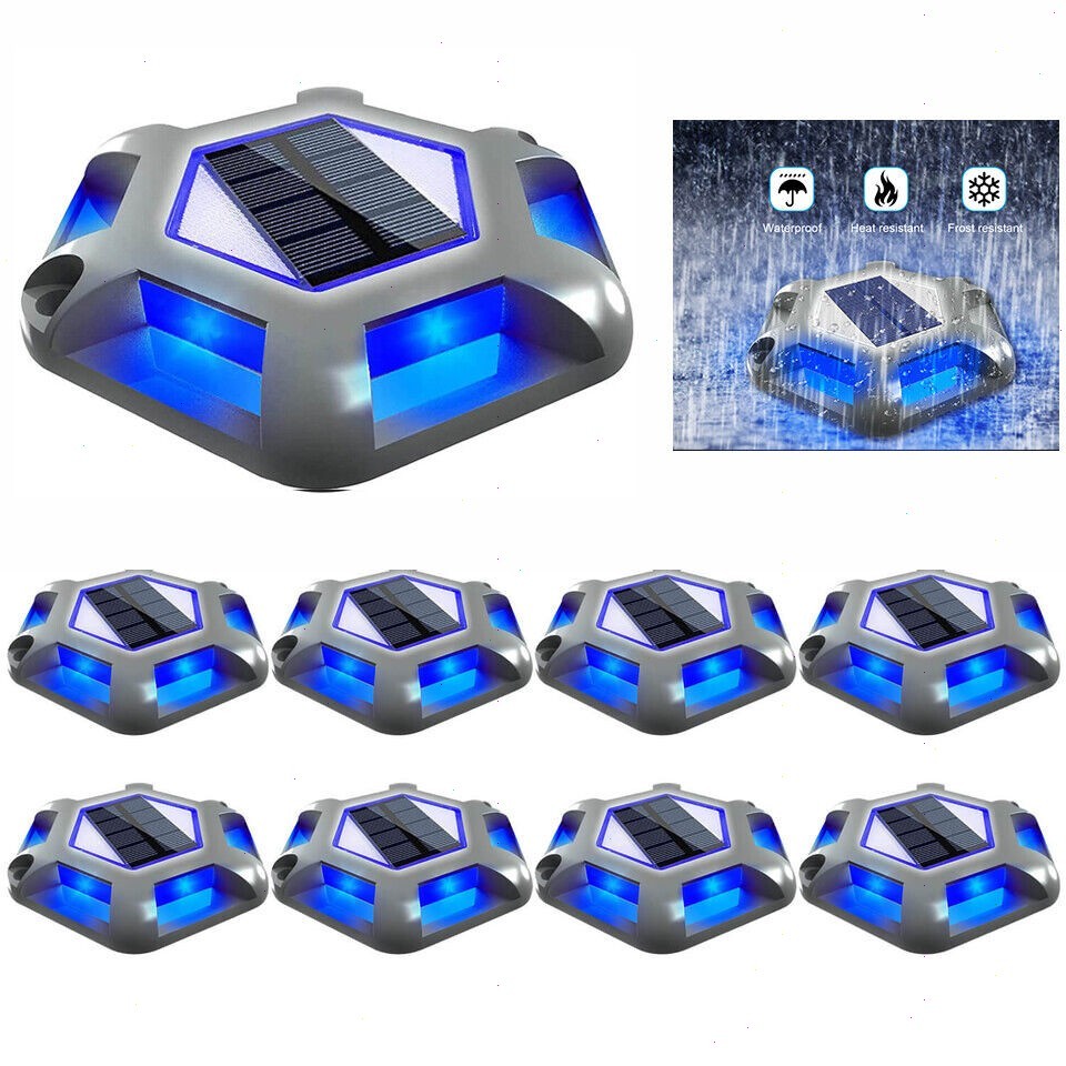 T-SUN 8Pks LED Solar Deck Lights Driveway Lights Dock Lights Garden Lights IP65