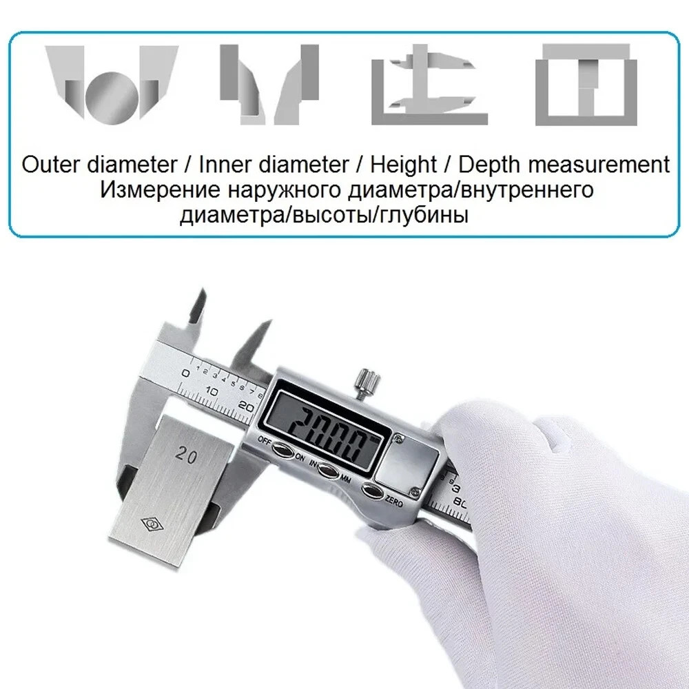 Digital Caliper Micrometer LCD Gauge Vernier Electronic Measuring Tool 6″ 150mm
