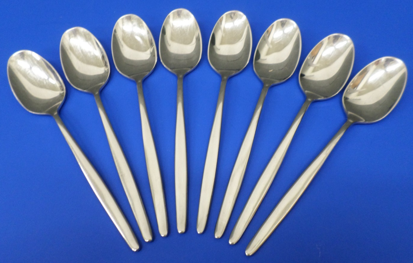 8 – Towle VIVA Glossy Slender 18/8 Stainless GERMANY Flatware 6 1/2″ TEASPOONS