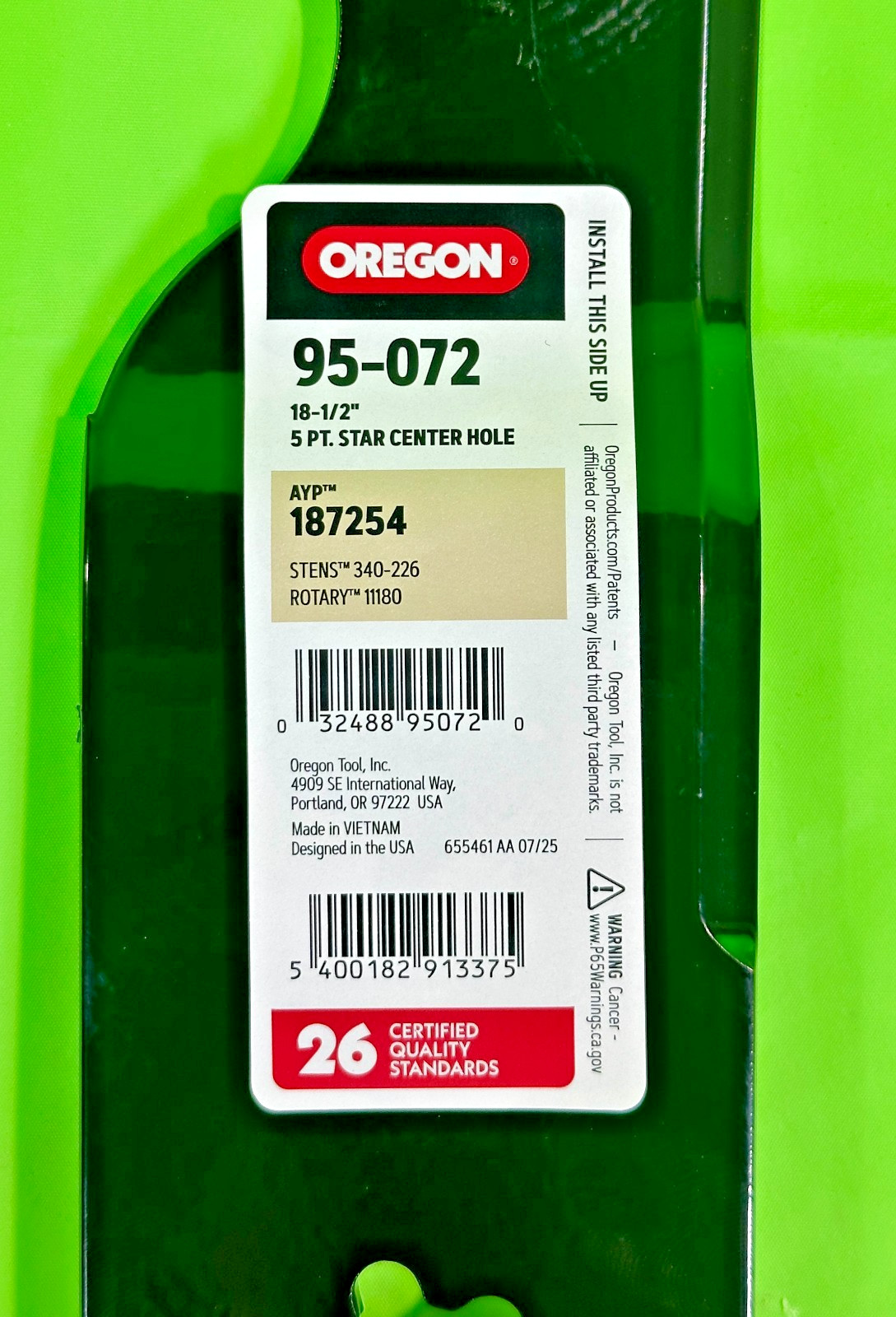 NEW 6PK 195-072 High Lift Mower Blades Husqvarna Z254i 54in Deck 187254