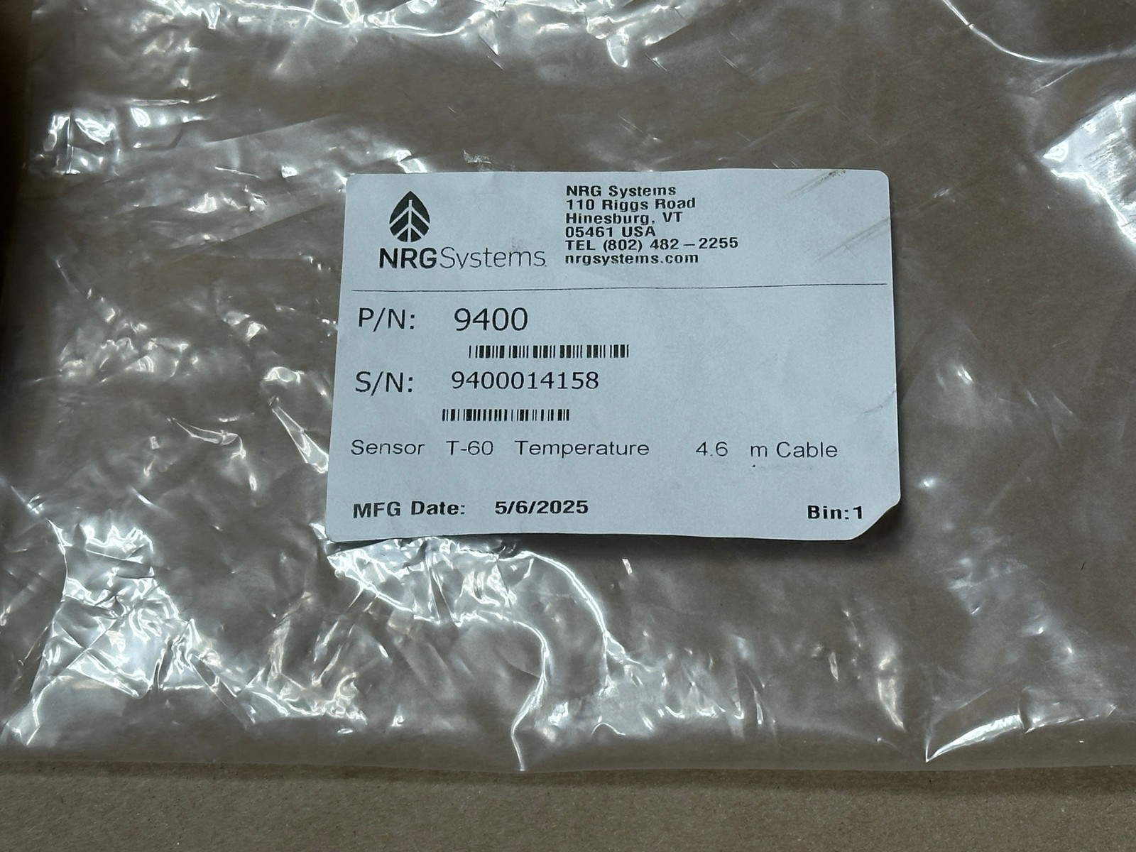 NRG 9400 T-60 Temperature Sensor Cable 4.6m