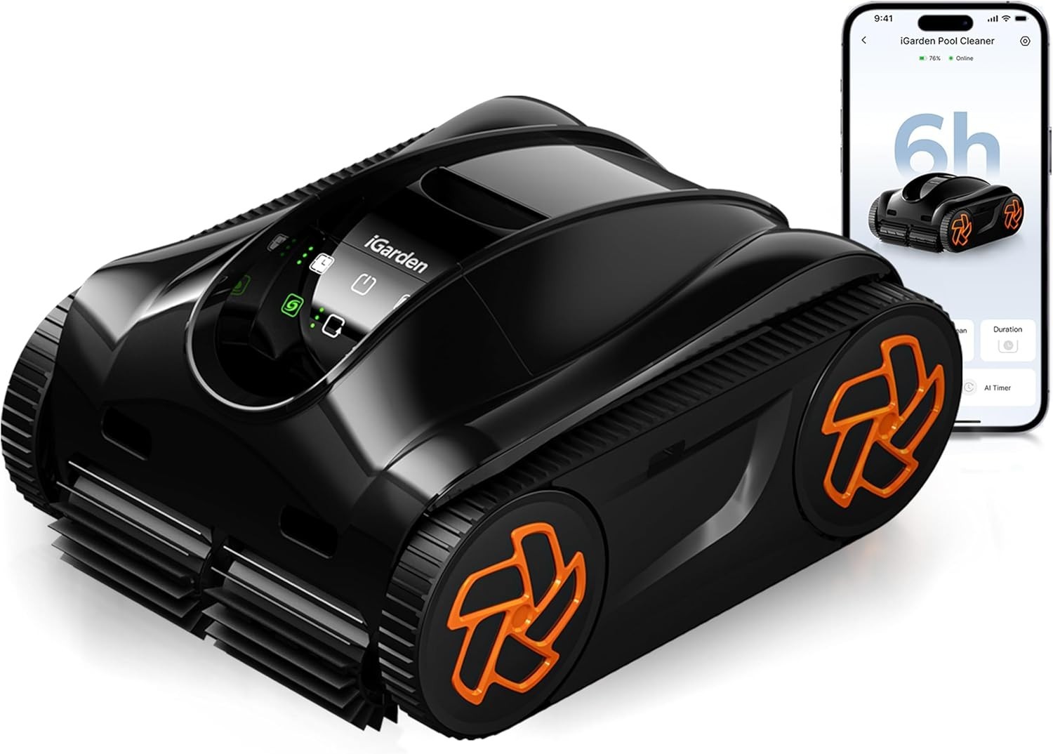 iGarden K60 6H Runtime Pool Vacuum Cleaner Cordless Pool Vacuum App Support