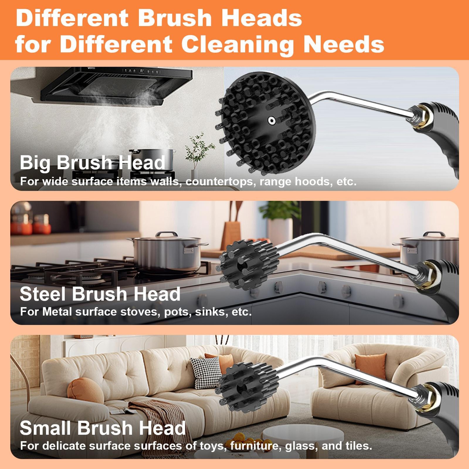 3800W Heavy-Duty High-Pressure Steam Cleaner Machine for Household&Car Cleaning