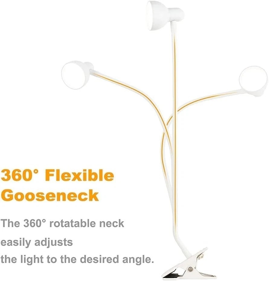 LED Desk Lamp Adjustable Swing Arm Lamp with Clamp Eye-Caring Reading Desk Light