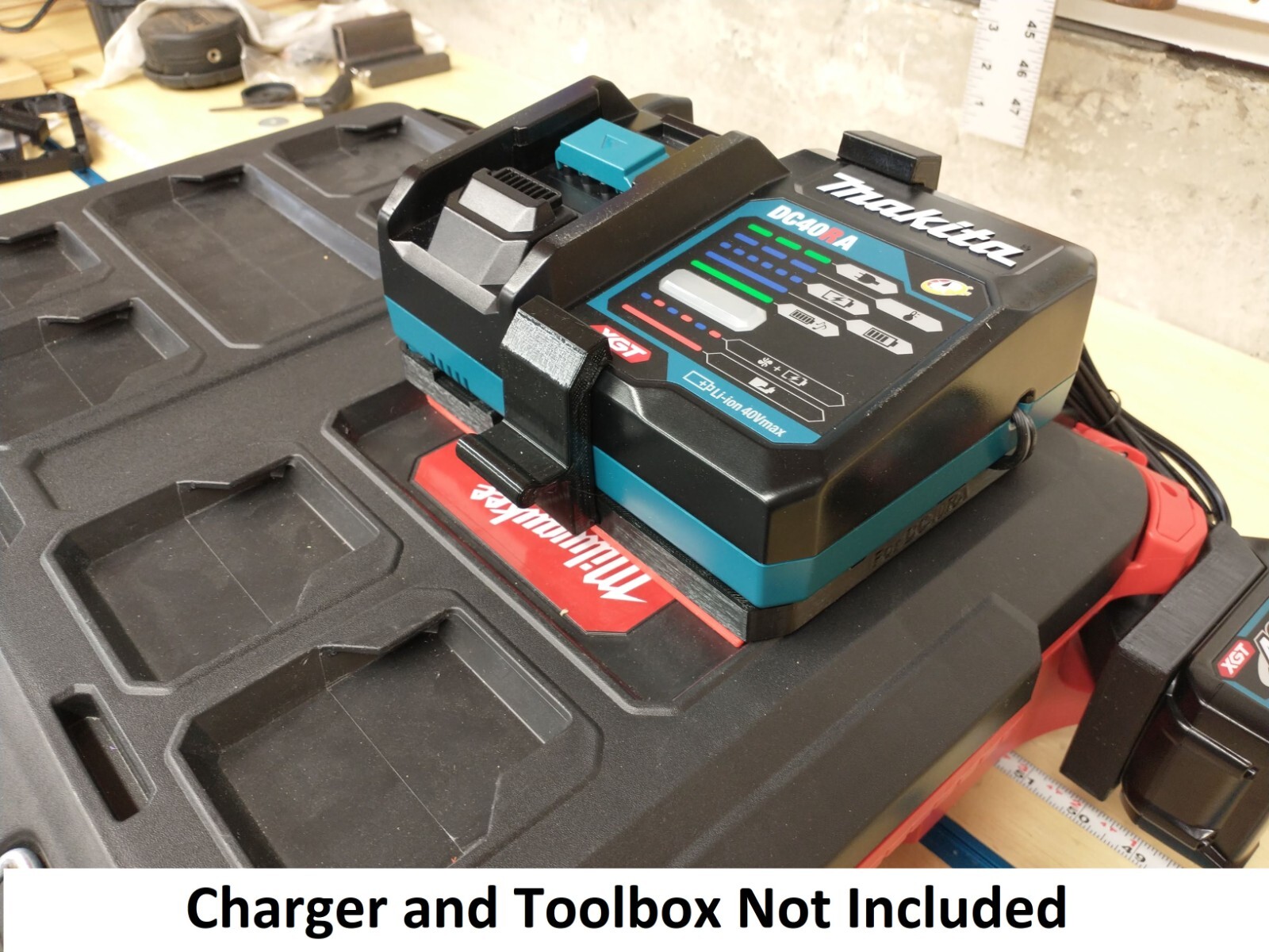 Makita DC40RA Battery Charger Mount For Milwaukee Packout Tool Boxes Made in USA