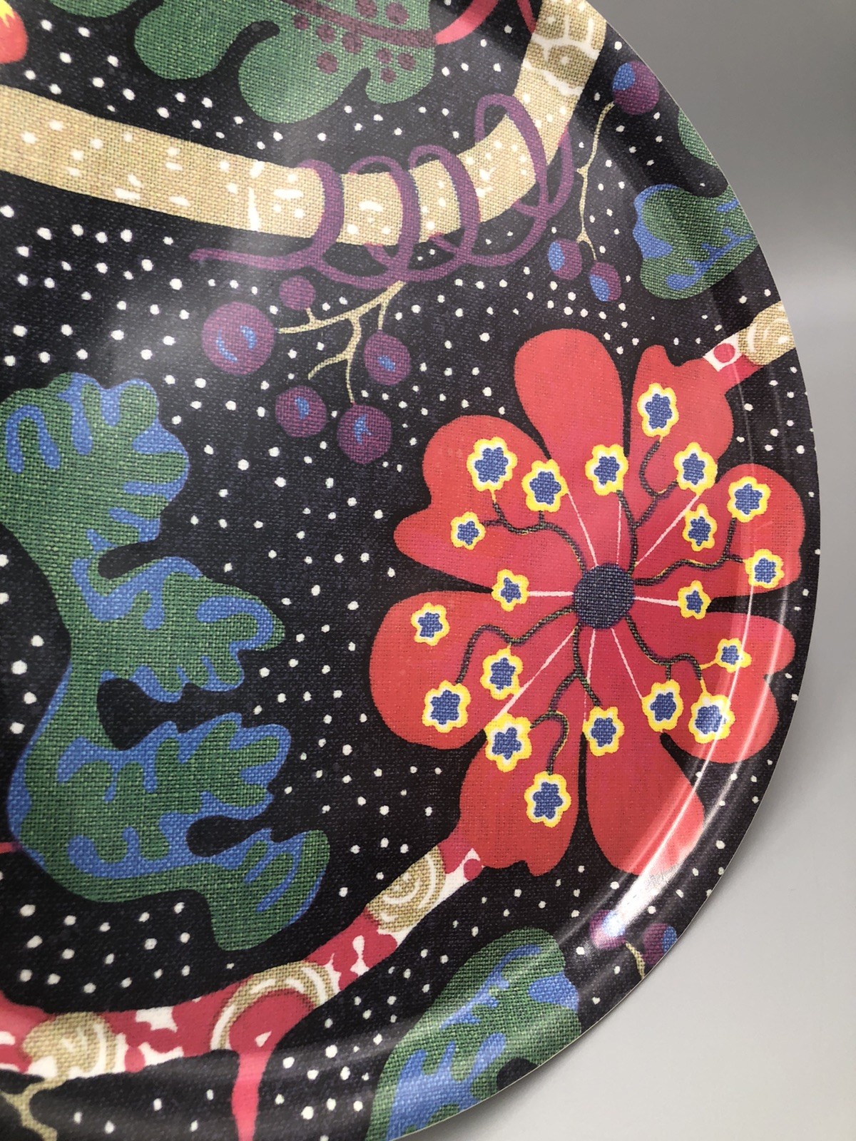 Vintage Svenskt Tenn Sweden Mirakel Miracle Round Tray Birchwood Josef Frank 12″