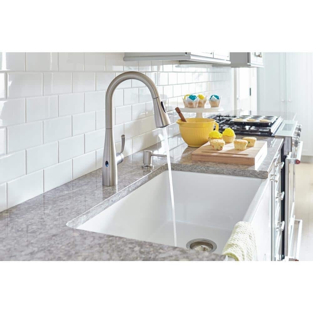 Essie Touchless MotionSense Pull-Down Sprayer Faucet in S. R. Stainless by MOEN