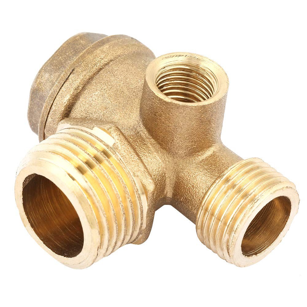 3Way Brass Male Threaded Air Compressor Check Valve G1/2″ x G3/8″ x G1/8″