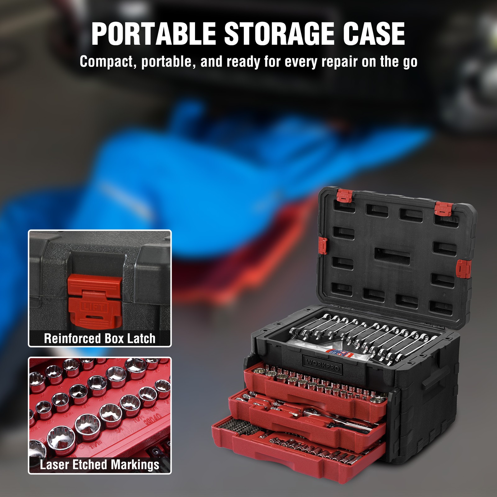 450-Piece Mechanics Tool Tool Set 1/2″ 1/4″ 3/8″ Metric Imperial Socket Wrenches