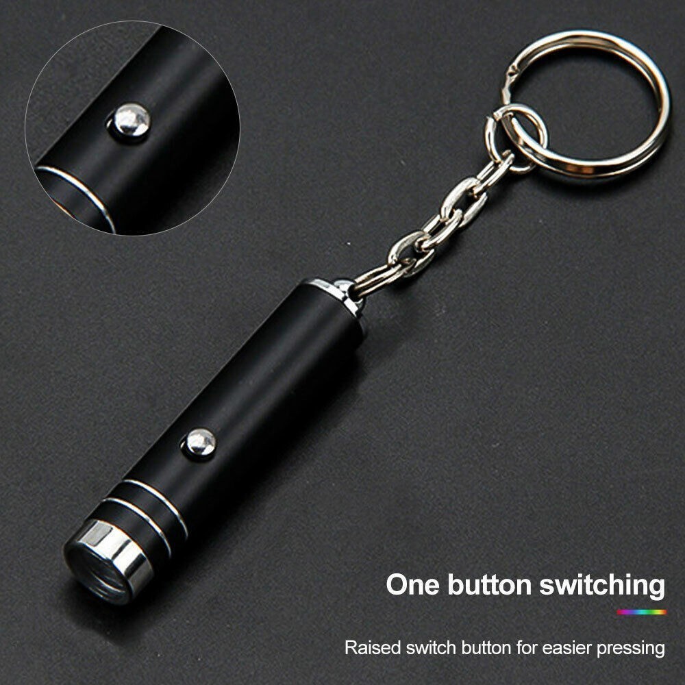 2X Mini UV LED Blacklight Light Flashlight Keychain Cash Inspection Lamp Torch
