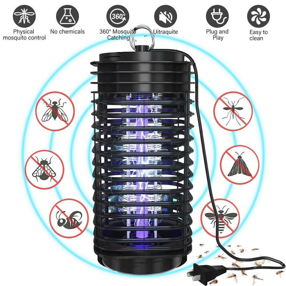 1~4PCS Electric Mosquito Insect Zapper Fly Bug Killer Trap LED Lamp Pest Control