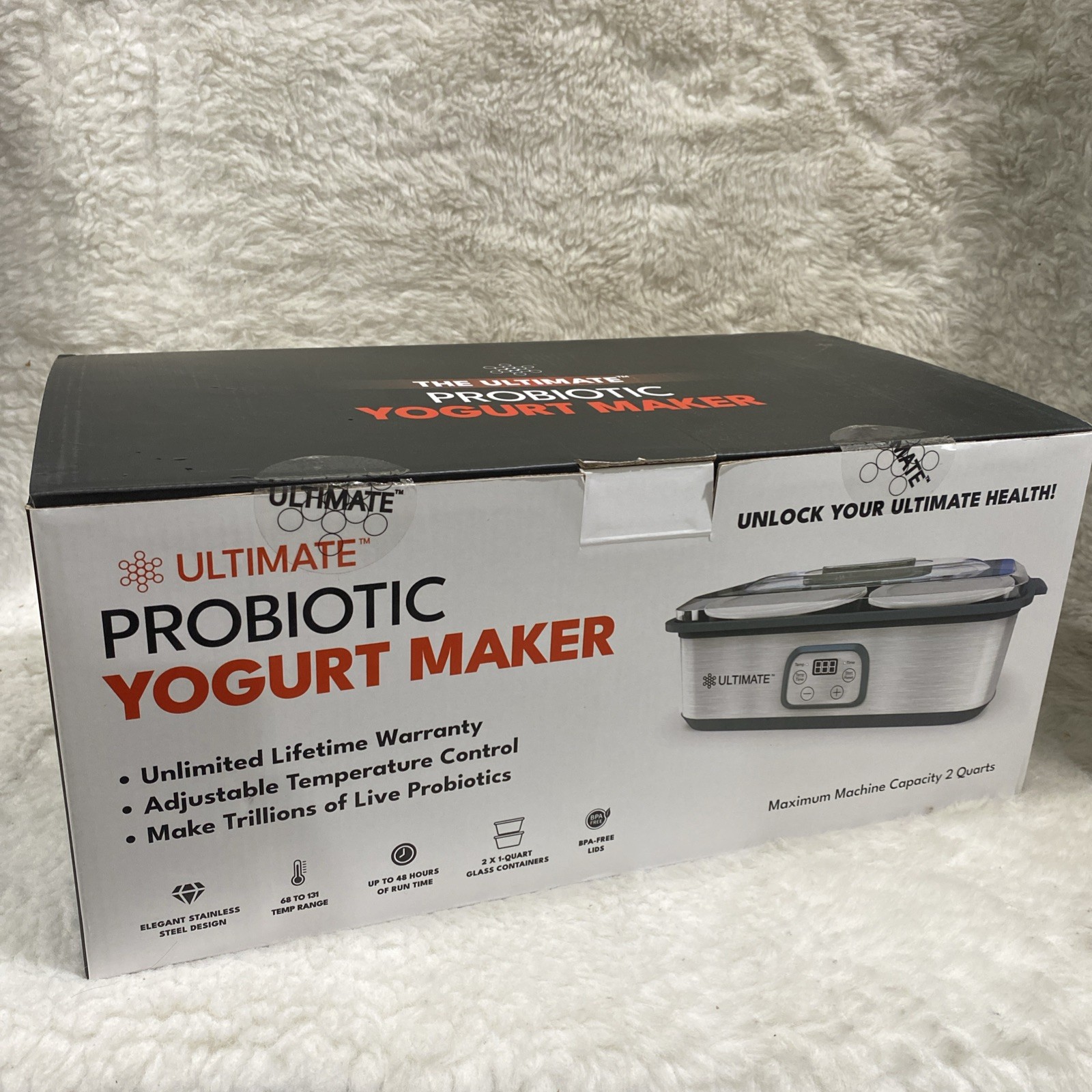Ultimate Probiotic Yogurt Maker with Adjustable Temperature & Time (2 bowls)