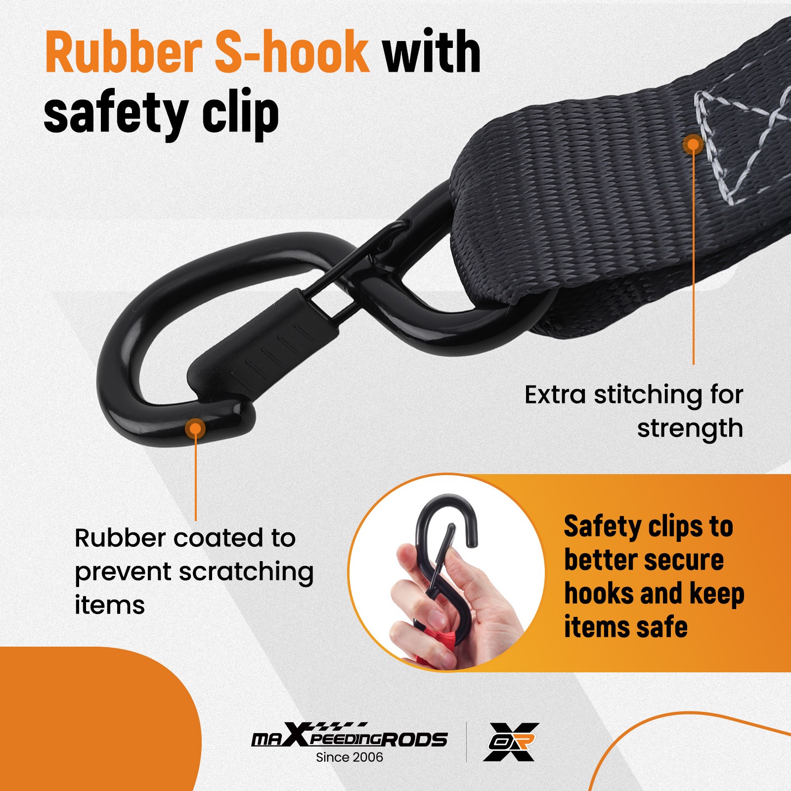 4 Pack Retractable Ratchet Tie Down Straps 1.6” x 8′ 5208 lbs Heaty Duty Black