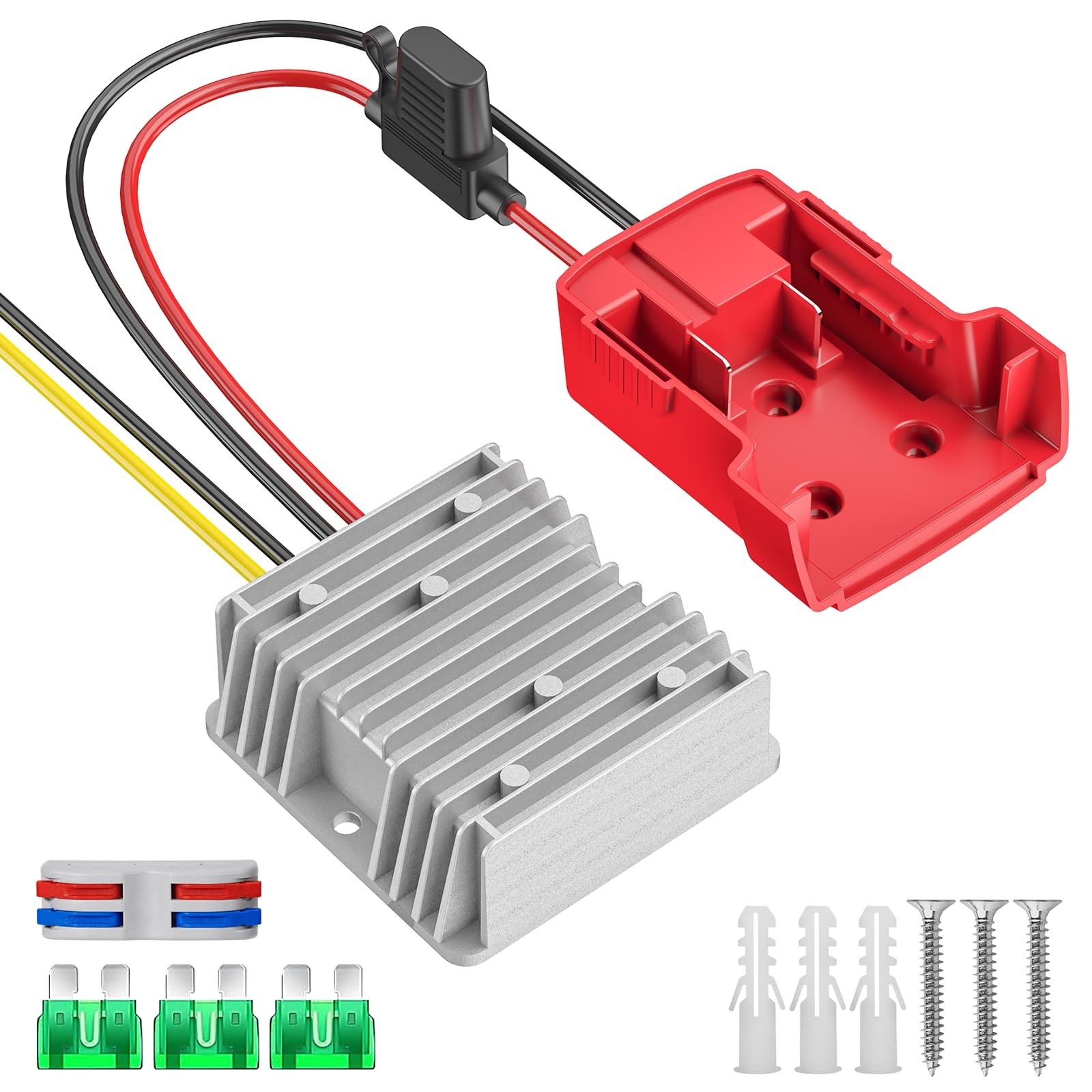 18V to 12V Step Down Converter Compatible with Milwaukee 18V Battery Adapter