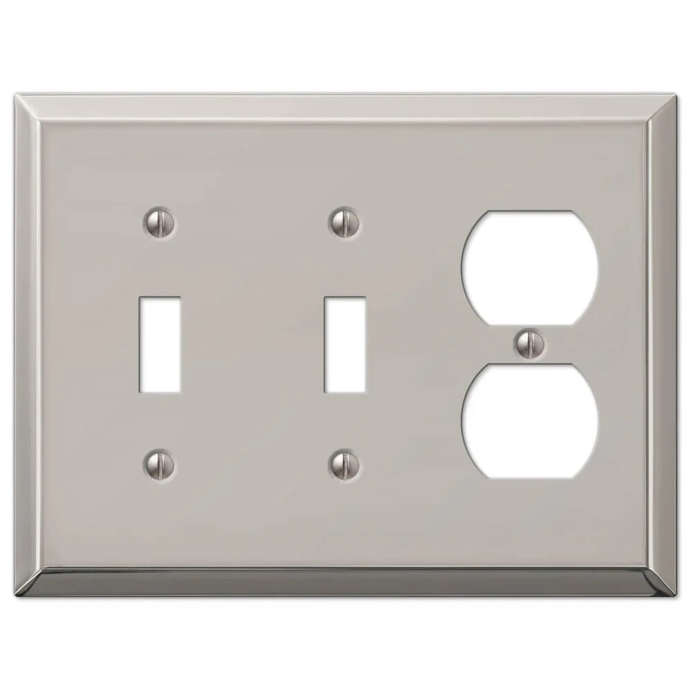 Electrical Switchplate Outlet Cover Century Brushed Nickel Single Double Triple