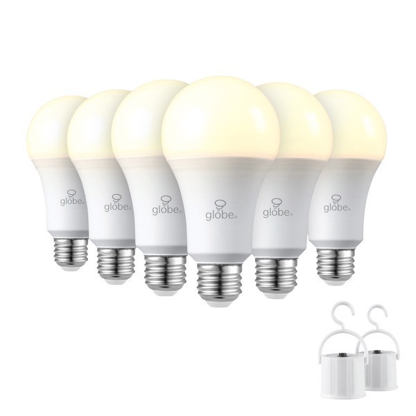 Globe Power Reserve Battery Backup Bulb Power Failure Bulb 6Pk 800lm 60W 10Hrs
