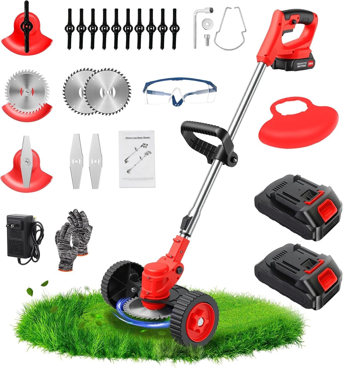 Dual-Switch Safety Grass Trimmer Battery Powered
