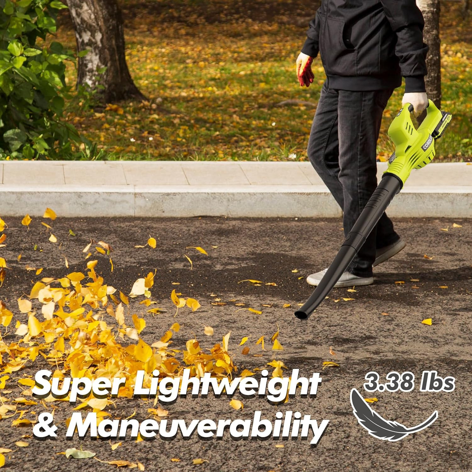 Leaf Blower Cordless – 21V Powerful Electric Leaf Blower with 2 Batteries and Ch