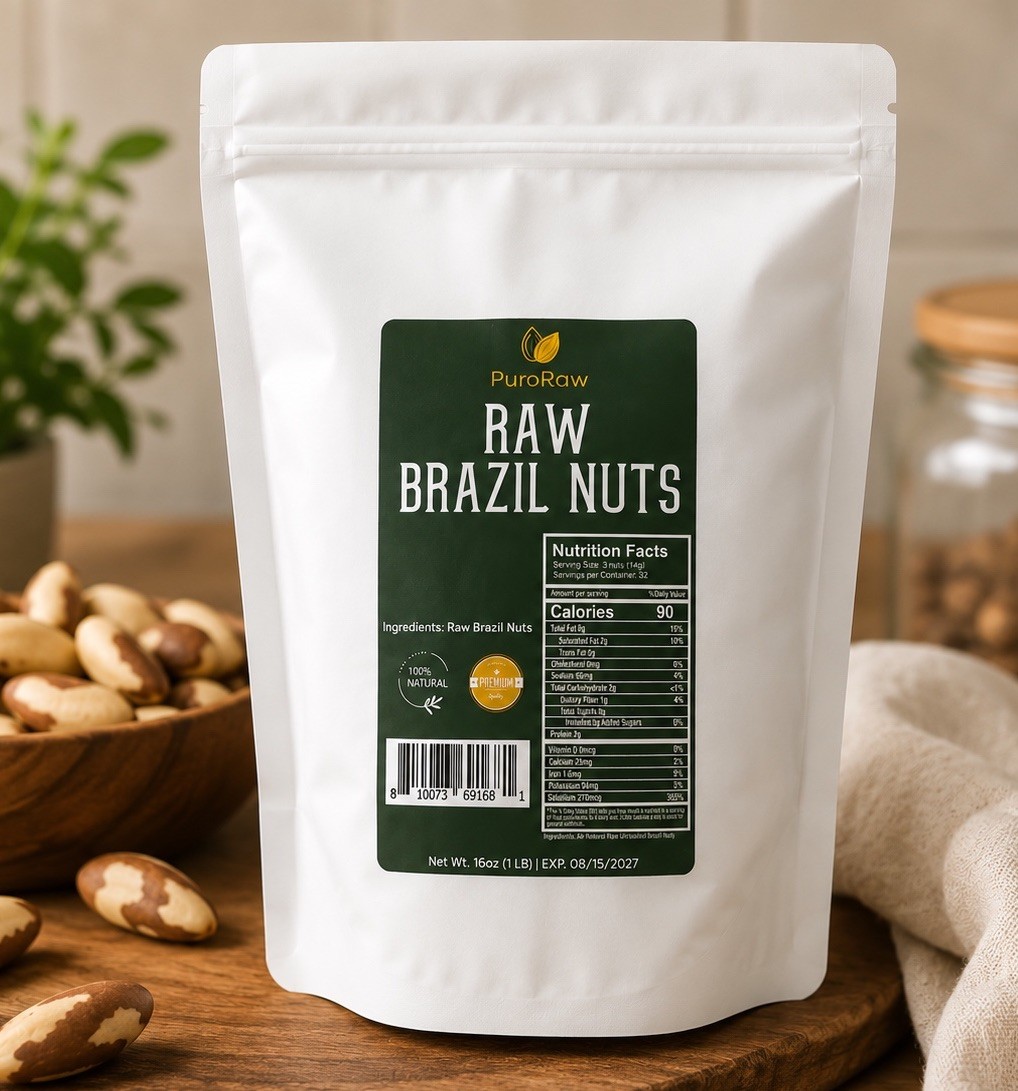 RAW BRAZIL NUTS 1lb Bag Brazil Nuts Unsalted, No Shell, Whole Nuts