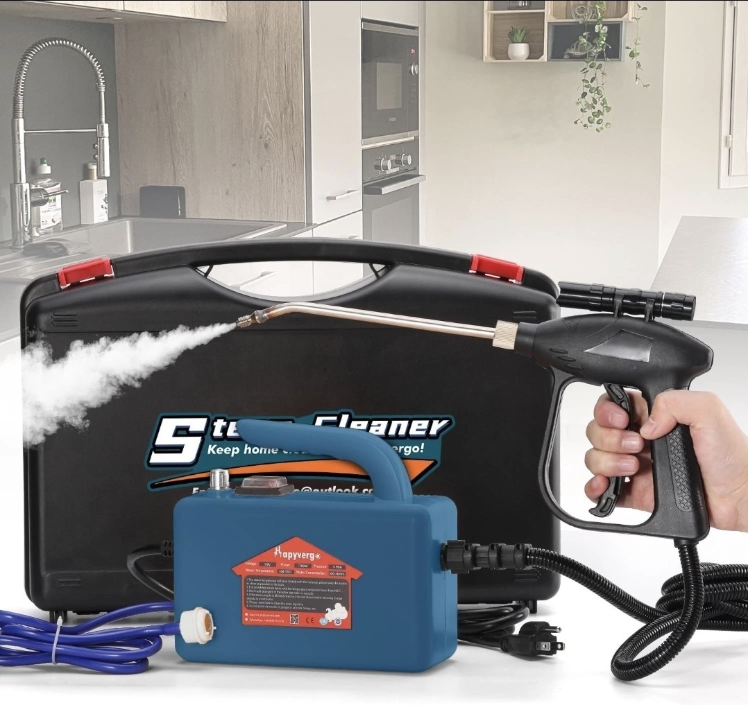 High Pressure Steam Cleaner – 1700W Handheld Steamer for Cleaning Grout Tile, Ha