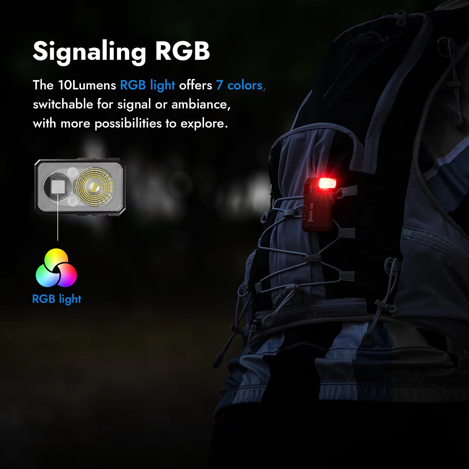 WUBEN G5 Rechargeable EDC Flashlight Powerful RGB Flashlight 400 Lumens portable