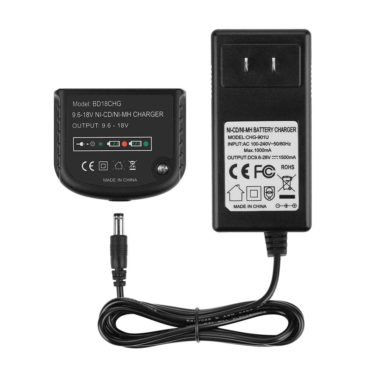 4Pack 18V for Black and Decker HPB18 18 Volt Battery/Charge HPB18-OPE 244760-00