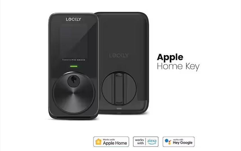 Lockly Pin Genie Pro Smart Lock, Wi-Fi, Siri/Google/Alexa, Keypad, Matte Black
