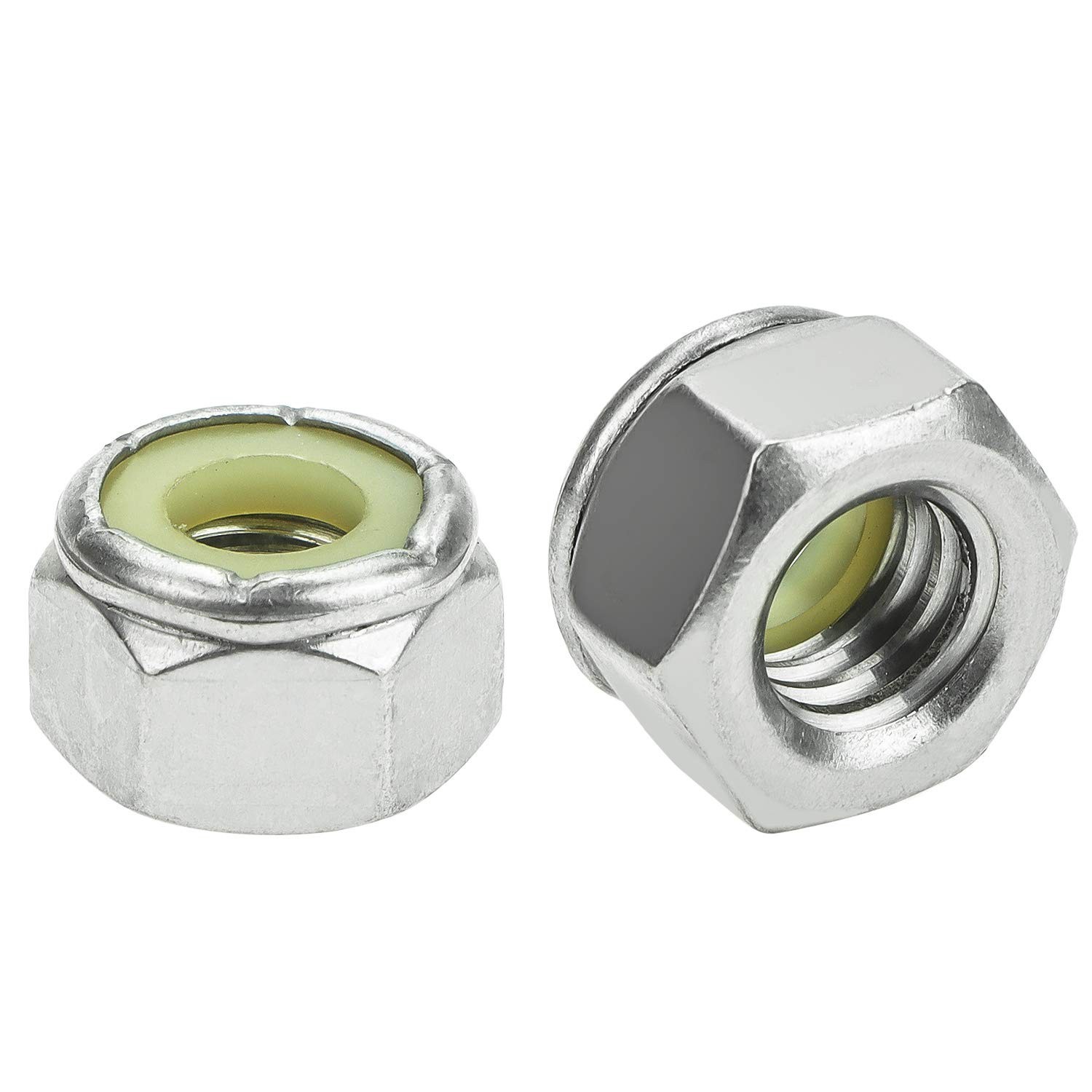 60 Pieces 5/16″-18 Nylon Insert Hex Lock Nuts, 304 Stainless Steel