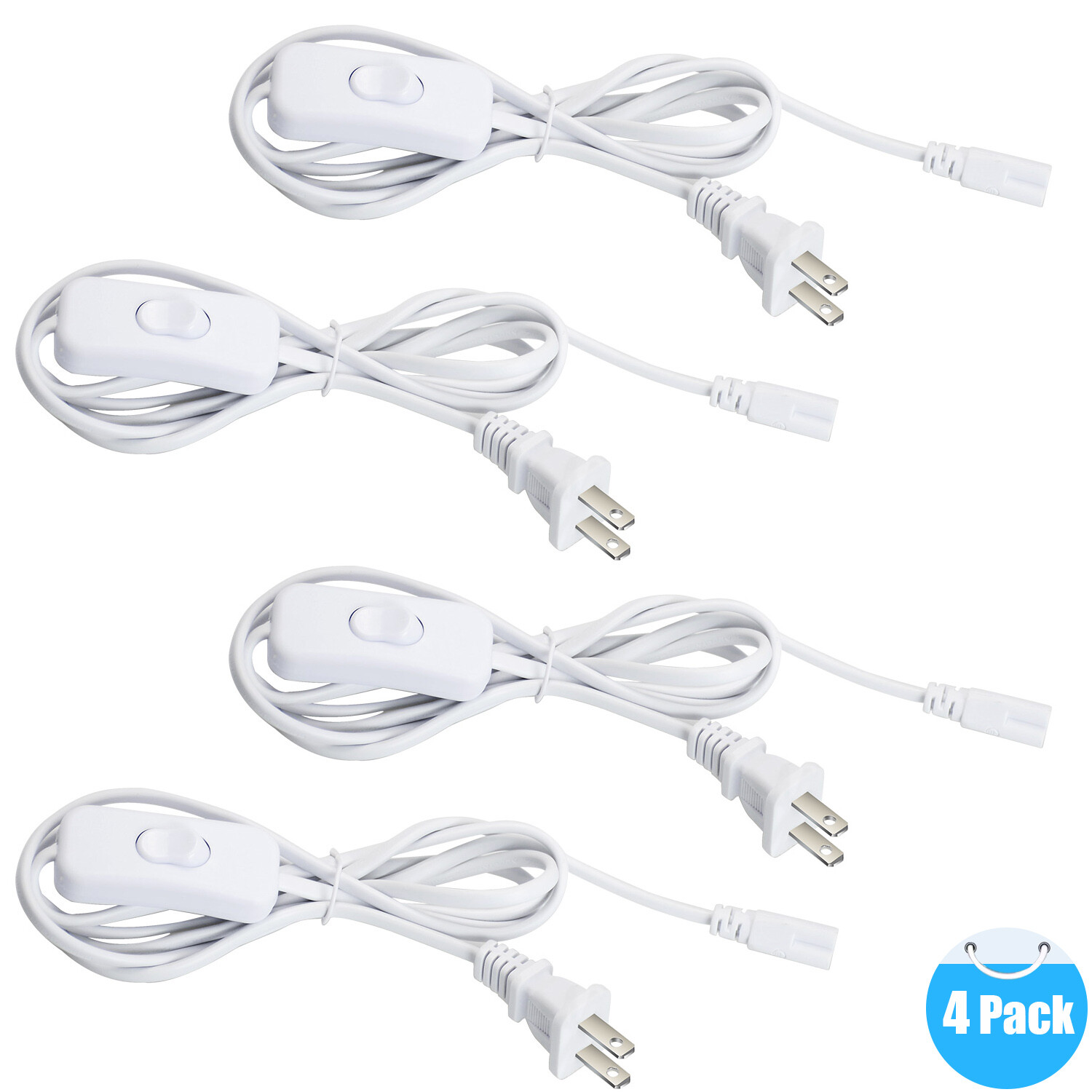 4FT 6FT Power Cord Cables US Plug for T5 T8 8FT LED Tube Light Ceiling Fixtures
