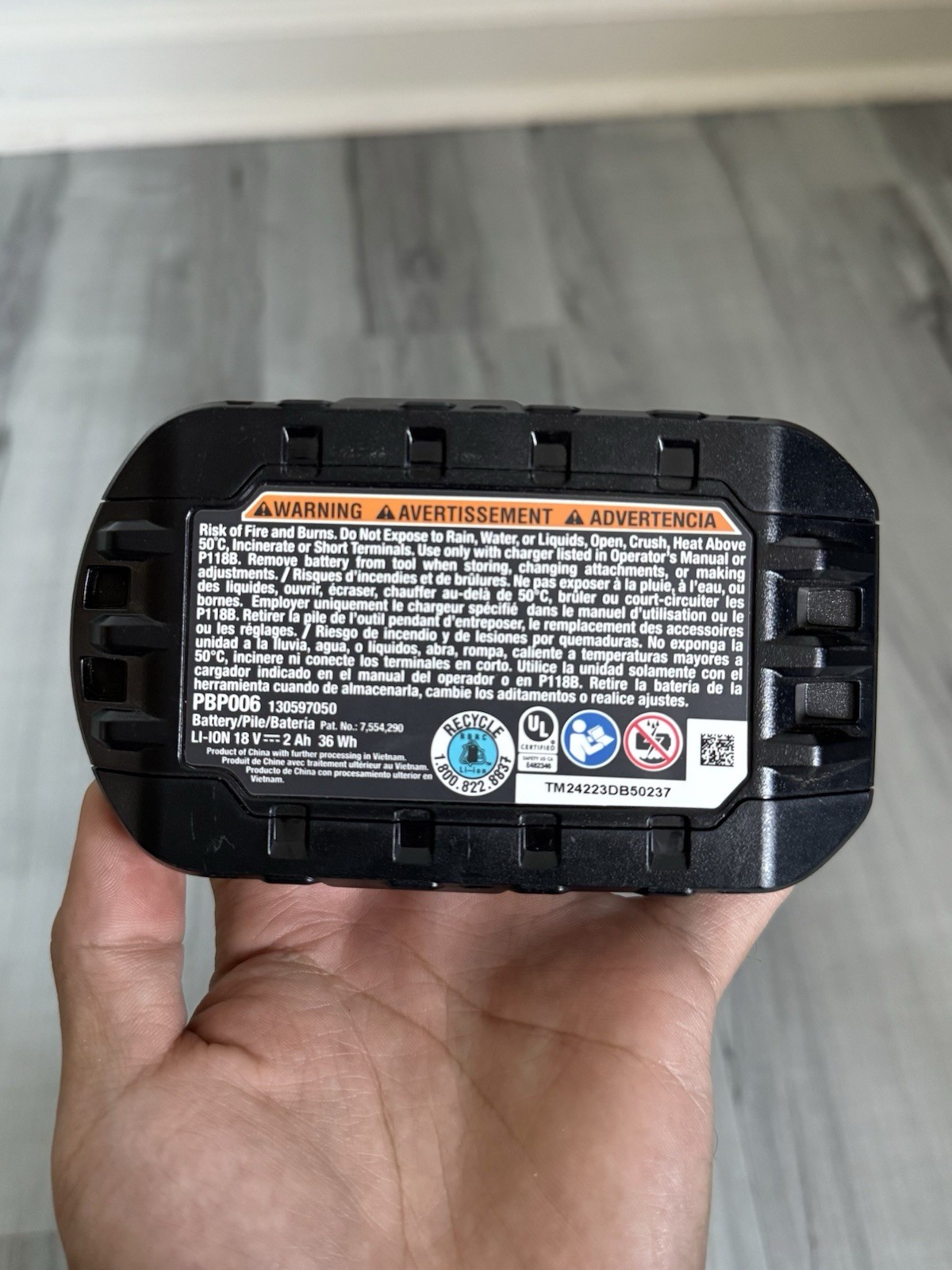 RYOBI ONE+ 18V Lithium-Ion 2Ah Power Tool Battery Pack PBP006
