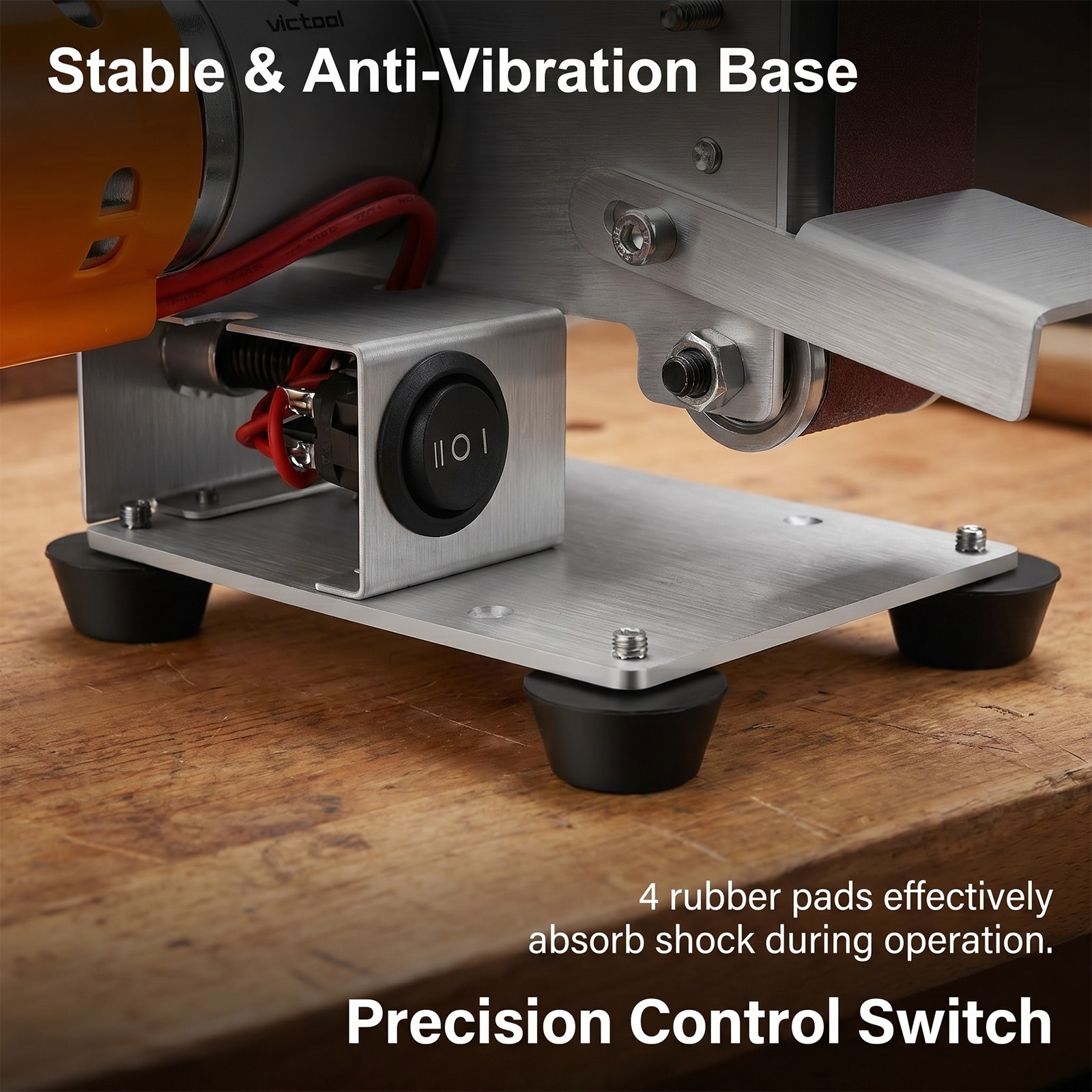 Mini Electric Belt Sander 7 Speed Benchtop Grinder Knife Sharpener Polisher US
