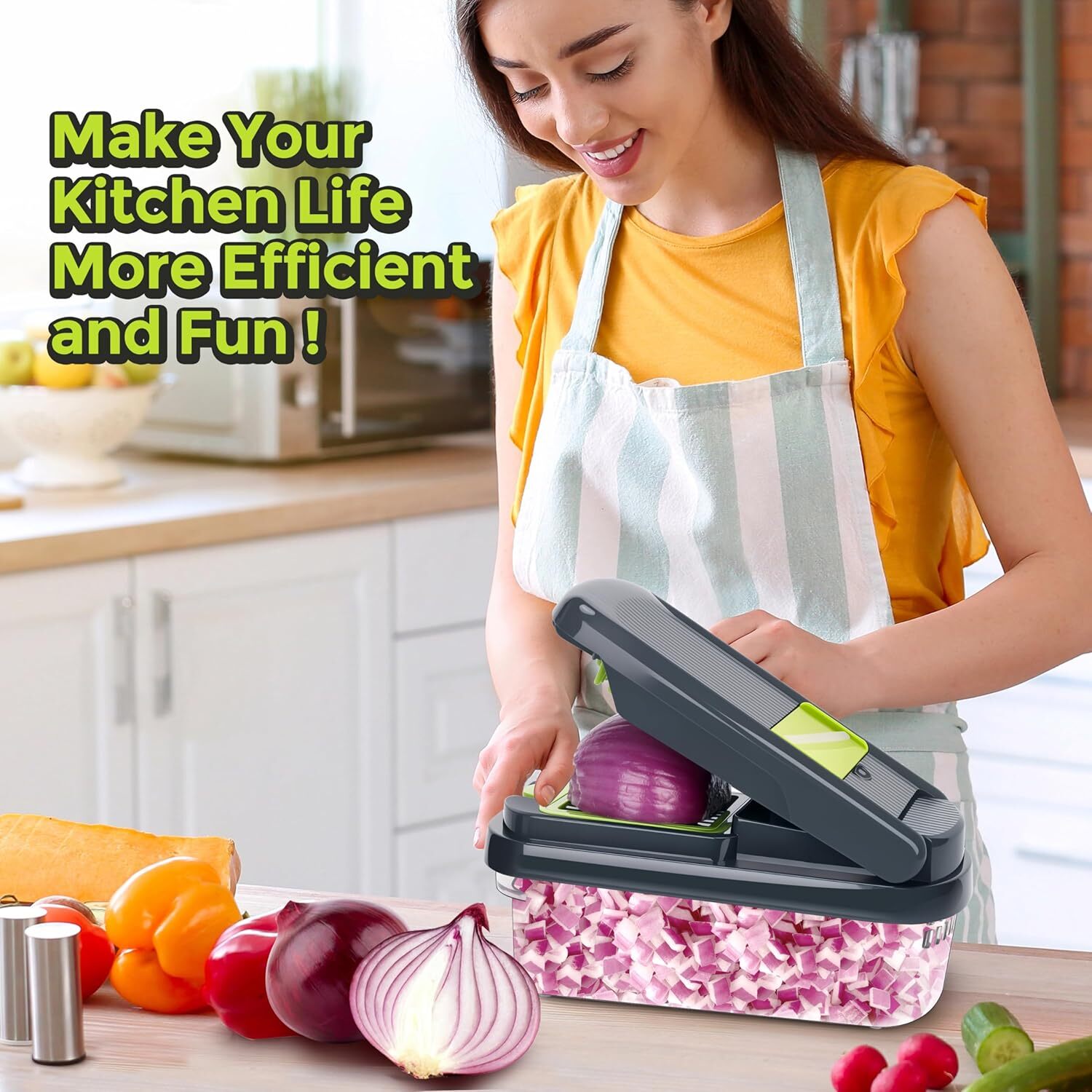 16-In-1 Vegetable Fruit Kitchen Chopper Cutter Food Onion Veggie Dicer Slicer US
