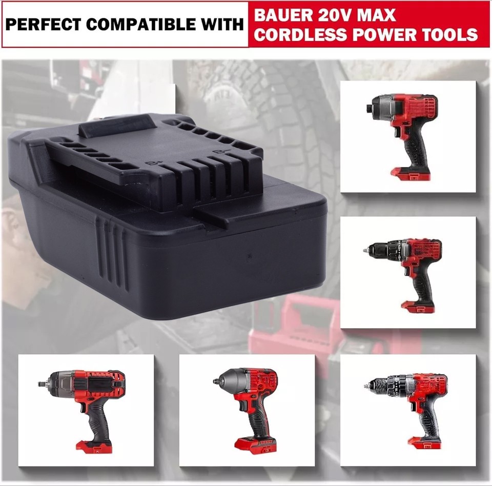 Converter For Dewalt 20V Li-ion Battery Adapter to For Bauer 20V Cordless Tools