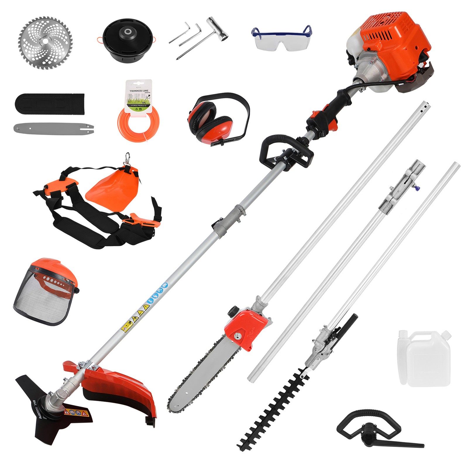 5-in-1 Multi-Functional Trimming Tools Gas Hedge Trimmer 52CC Weed Eater NEW