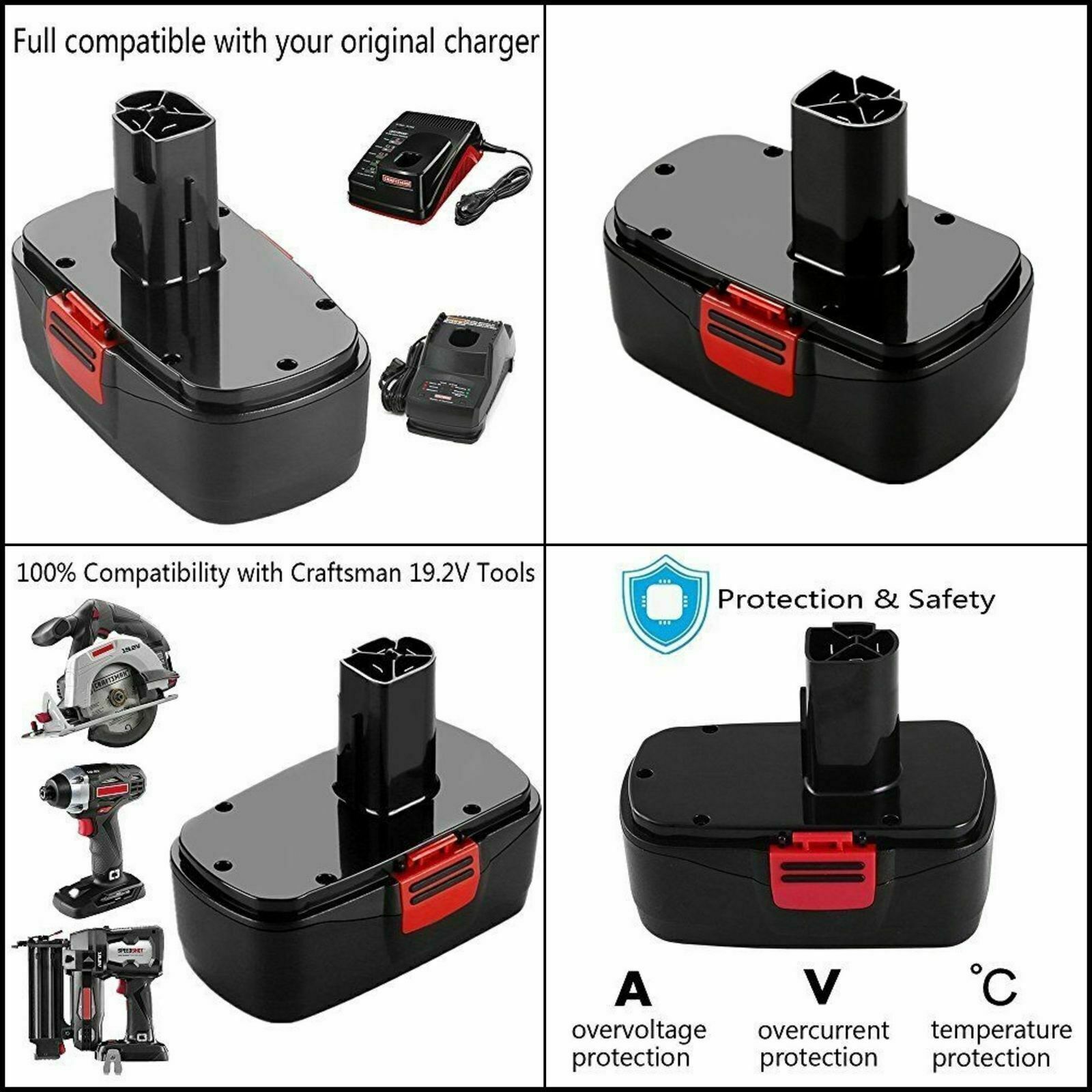 2Pack 19.2V Battery For C3 DieHard For 130279005 11376 130279003 for Craftsman