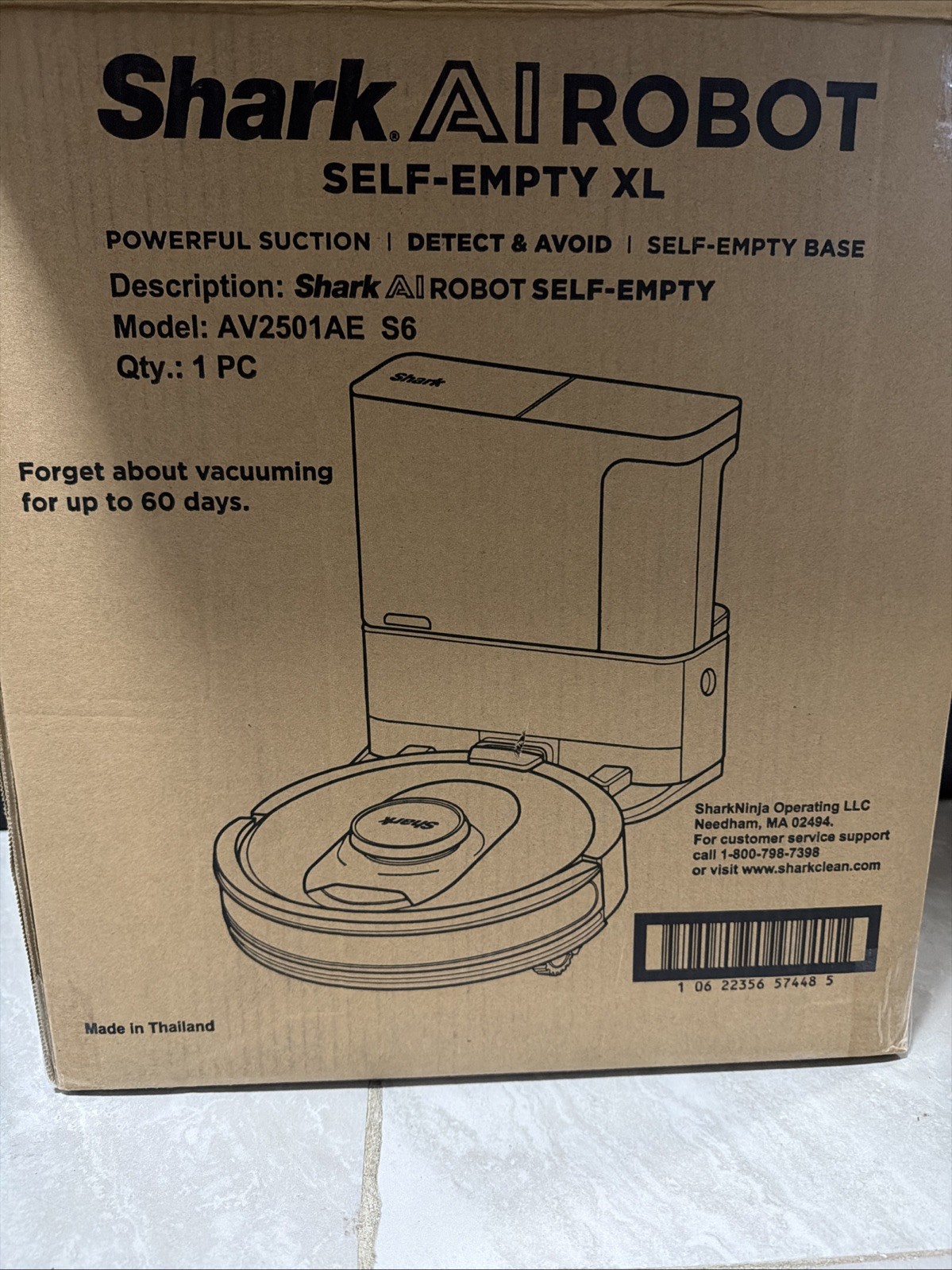 Shark AV2501AE – AI robot vacuum cleaner with XL HEPA self-emplying base, bagles