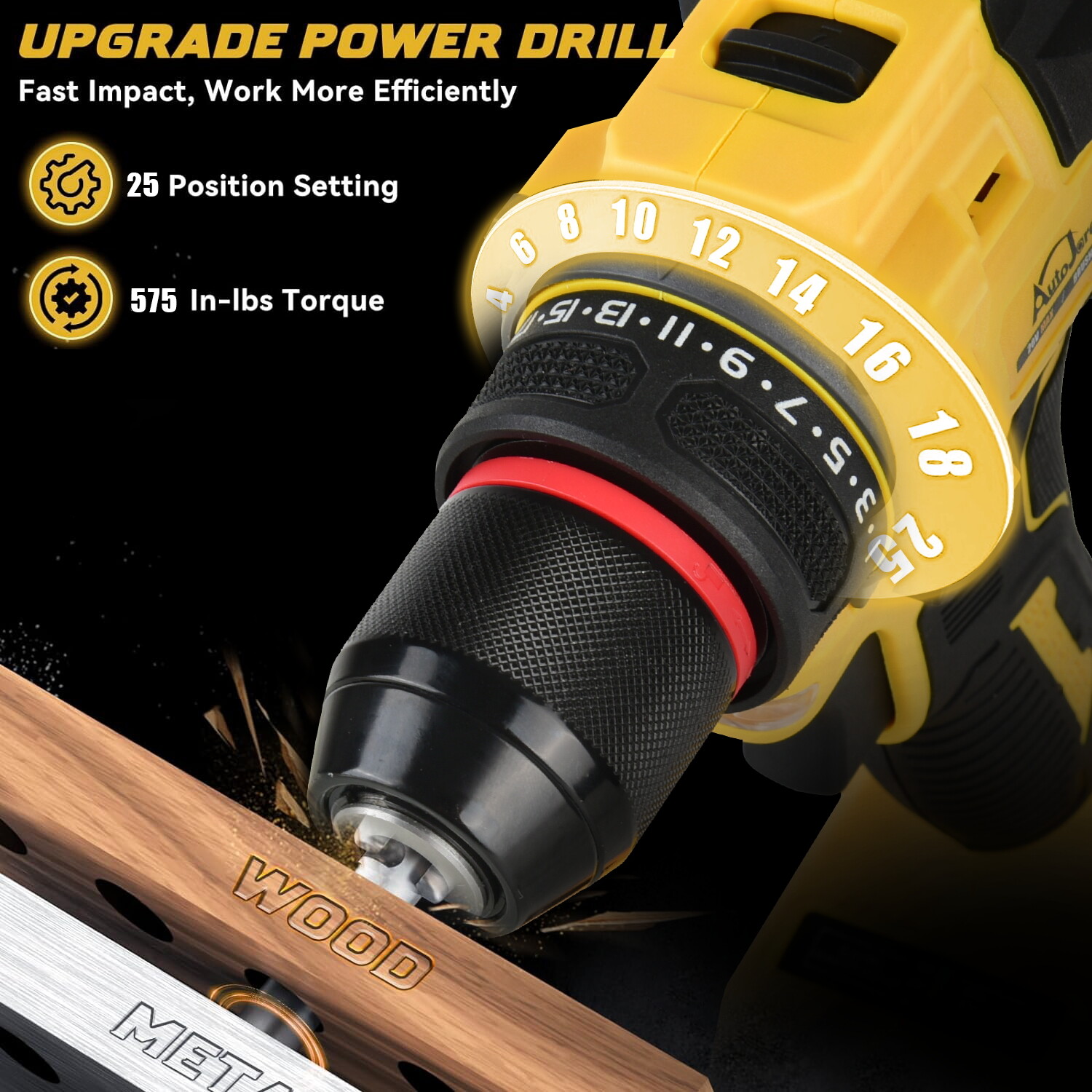 3/8″ Cordless Brushless Drill Driver for Dewalt 20V Max Battery TOOL ONLY