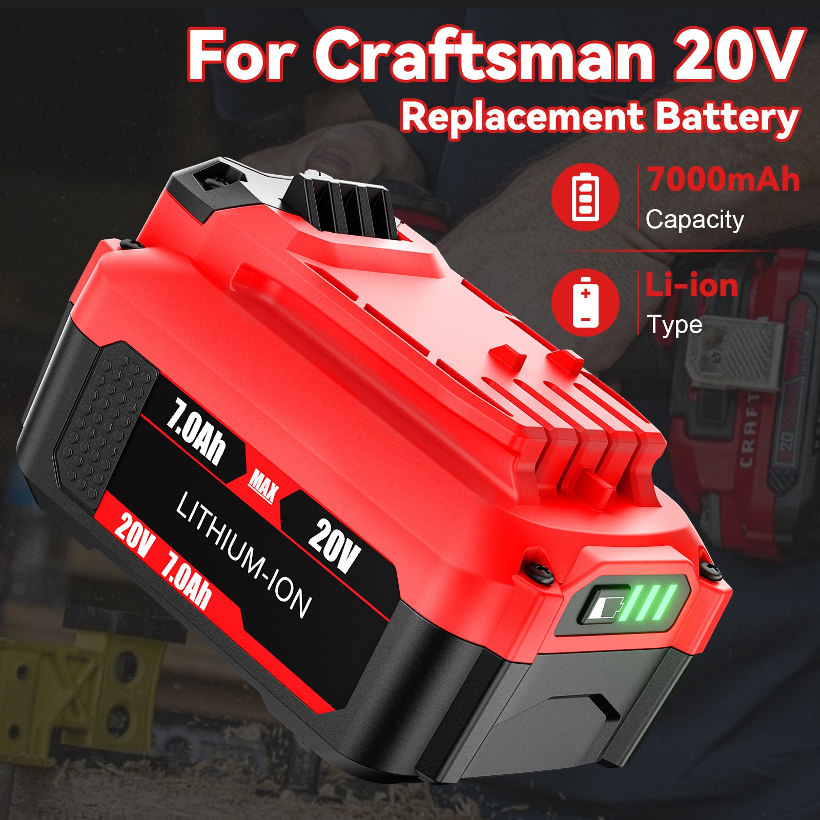 For Craftsman V20 MAX Lithium CMCB205 CMCB203 CMCB204 CMCB202 Battery/ Charger