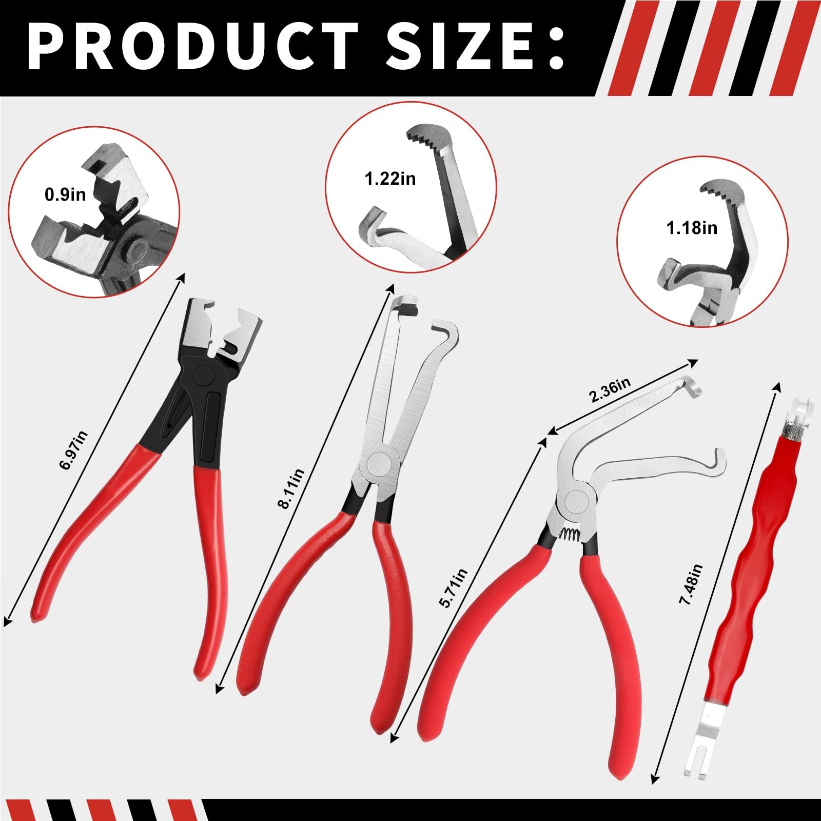 【5-Pcs Kit】Electrical Disconnect Pliers Set w/Gloves – Auto Connector Tool fo…